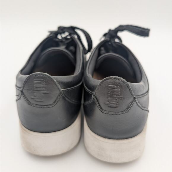 Fit Flop Rally Leather Sneaker Shoes Women's X22-001 Black/White Size US8 EU39 - Picture 4 of 13